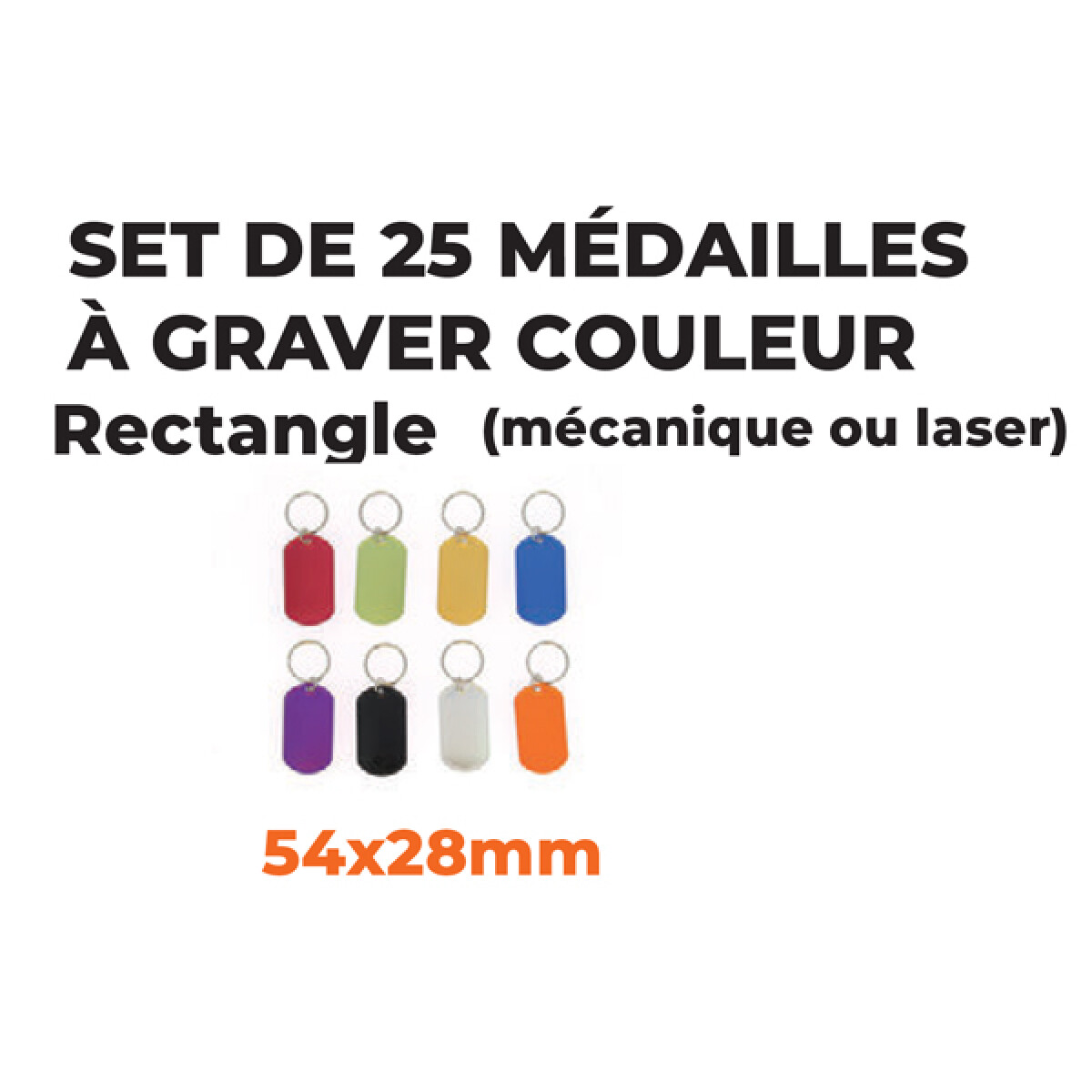 Set met 25 graveermedailles rechthoek